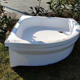 Brodzik 80cm z osłoną i syfonem