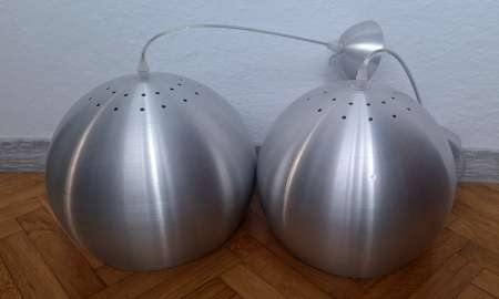 Lampy wiszące srebrne kule 2szt