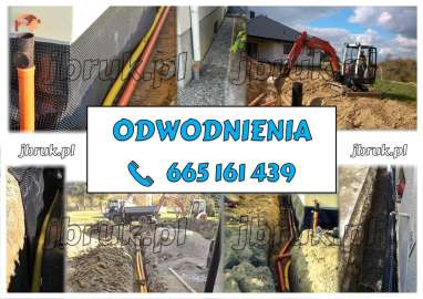 Odwodnienia budynków, terenu - wykopy, instalacje, przyłącza