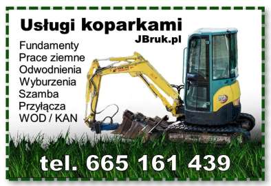 Wynajem - Usługi Minikoparka - Koparka - Fundamenty - Odwodnienia