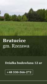 Bratucice gm. Rzezawa działka budowlana 12 ar
