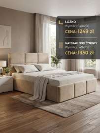 Łóżko + materac sprężynowy 140x200