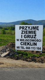 Przyjmę ziemię i gruz w miejscowości Cieklin