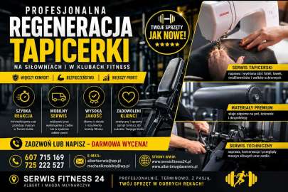 Regeneracja tapicerki na siłowniach, w klubach fitness i studiach tren