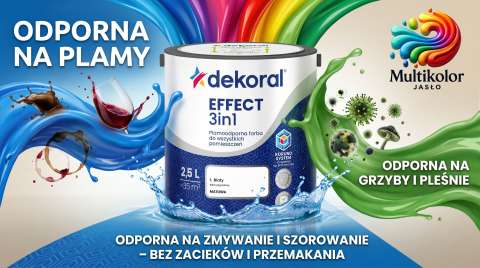 Dekoral Effect 3in1 farba lateksowa 2,5l do ścian w kolorach i biała