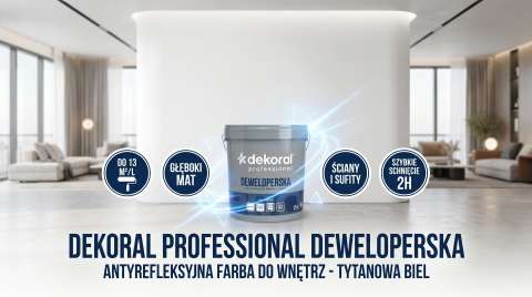 Farba Deweloperska Dekoral Professional 15L Biała Głęboki Mat