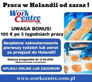 Pakowanie ryb (k/m) Oferta pracy w Holandii - BONUS