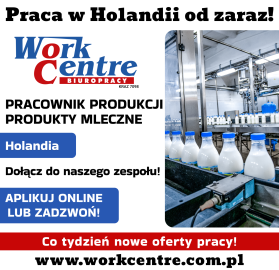 Pracownik produkcji - produkty mleczne (k/m) Oferta pracy w Holandii