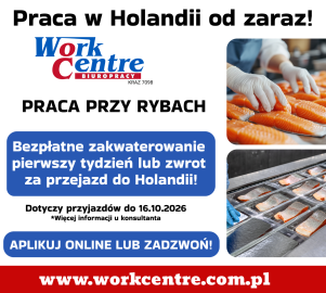 Pakowanie ryb (k/m) Oferta pracy w Holandii - BONUS
