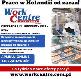 Operator linii - praca przy rybach (k/m) Oferta pracy w Holandii