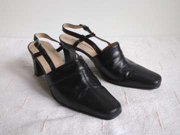 Skórzane buty damskie na obcasie, rozmiar 38