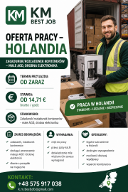 Praca na magazynie - Holandia - 19,09 euro/h