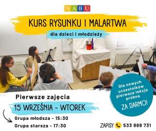 Kurs rysunku i malarstwa dla dzieci i młodzieży