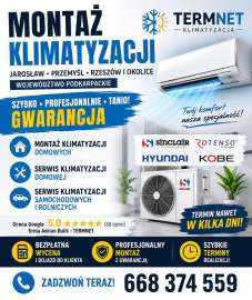 Montaż klimatyzacji Jarosław Przemyśl Rzeszów i okolice  TERMNET
