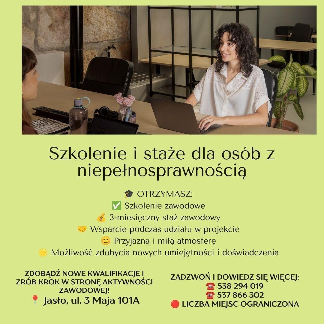 Szkolenie i staż dla osób z niepełnosprawnością