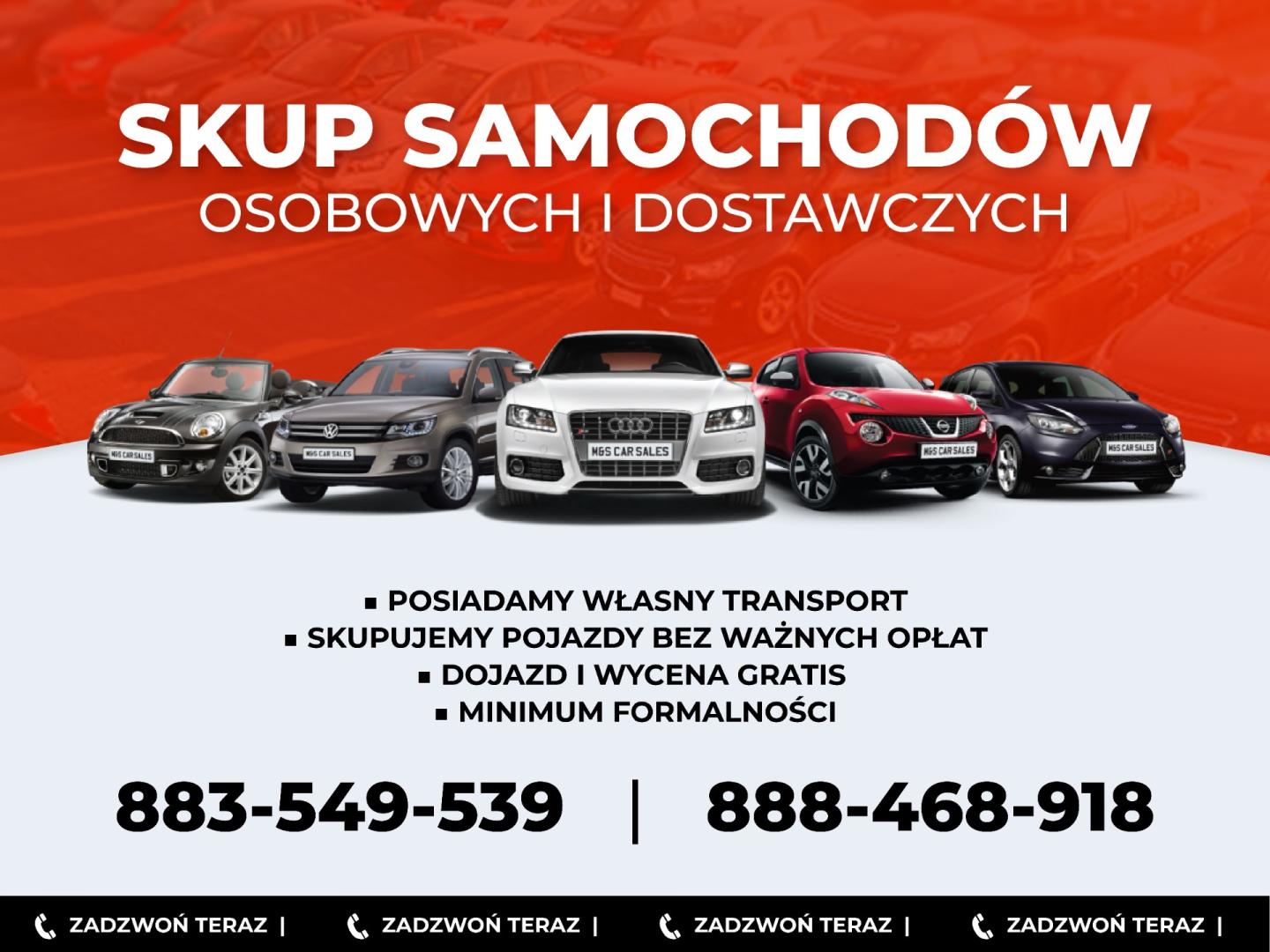 SKUP Samochodów Osobowych i Dostawczych 883549539
