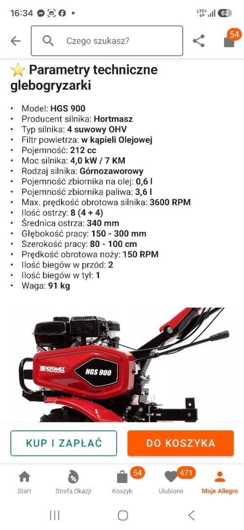 Glebogryzarka spalinowa hotmasz hgs 900