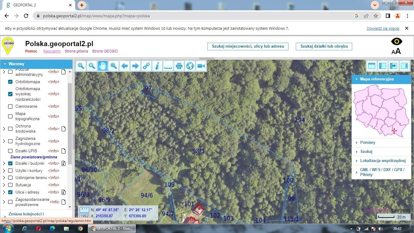 Sprzedam bezpośrednio działkę rolno-leśną 2,35 ha, Krajowice/ m. Jasło