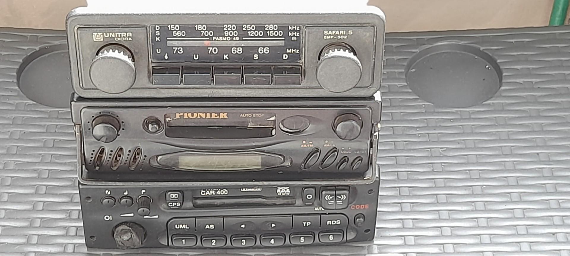 radia samochodowe stare : unitra diora safari , pionier , philips