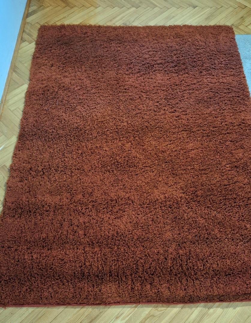Dywan Shaggy bordowy czerwony 215 x 160 cm