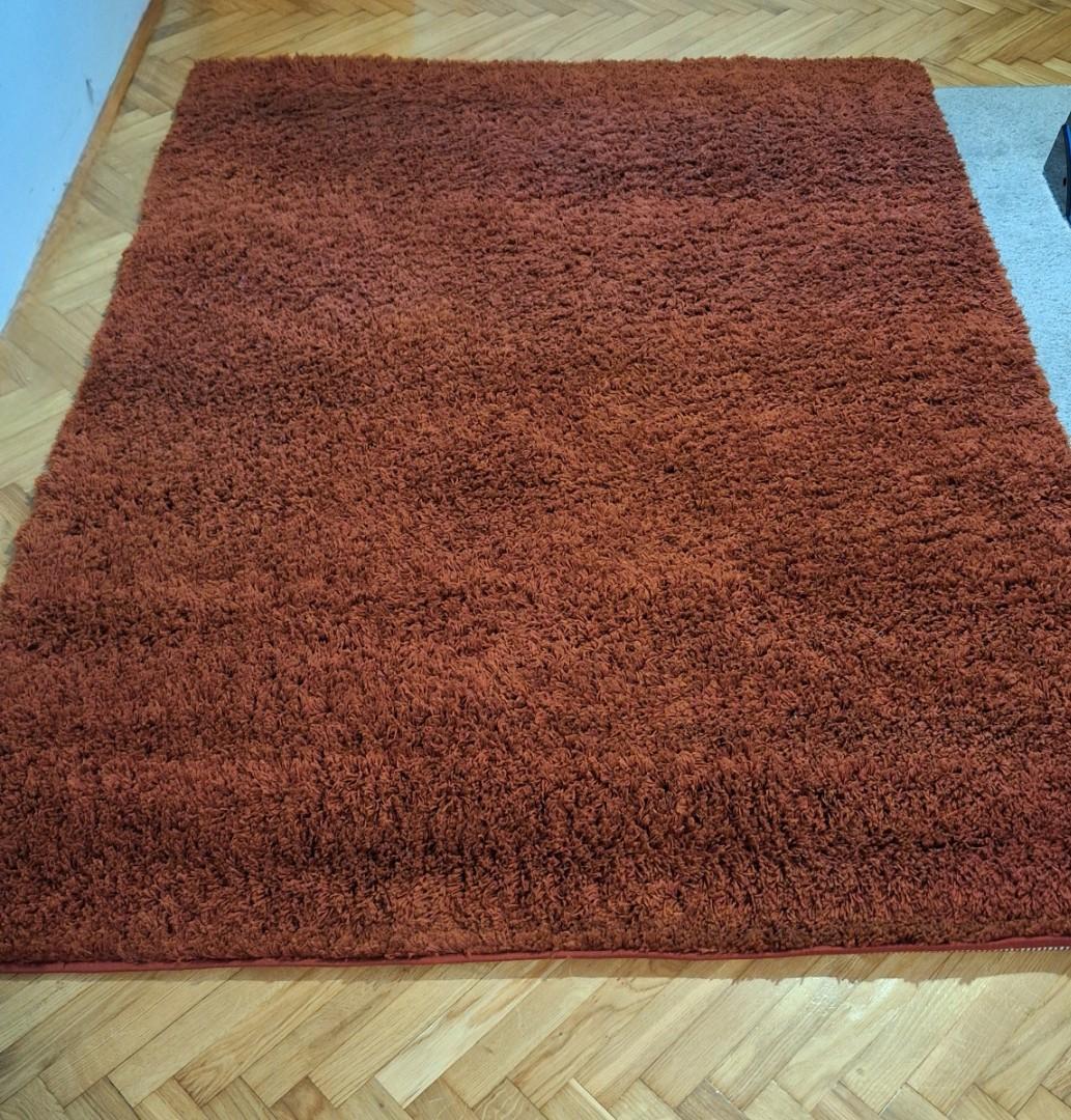 Dywan Shaggy bordowy czerwony 215 x 160 cm