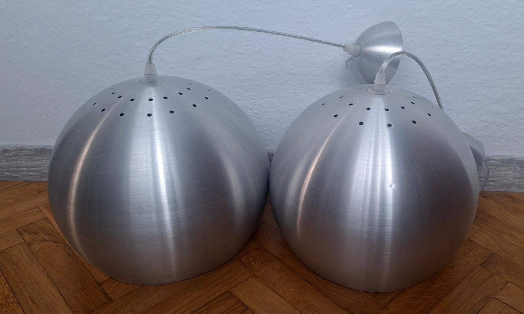 Lampy wiszące srebrne kule 2szt