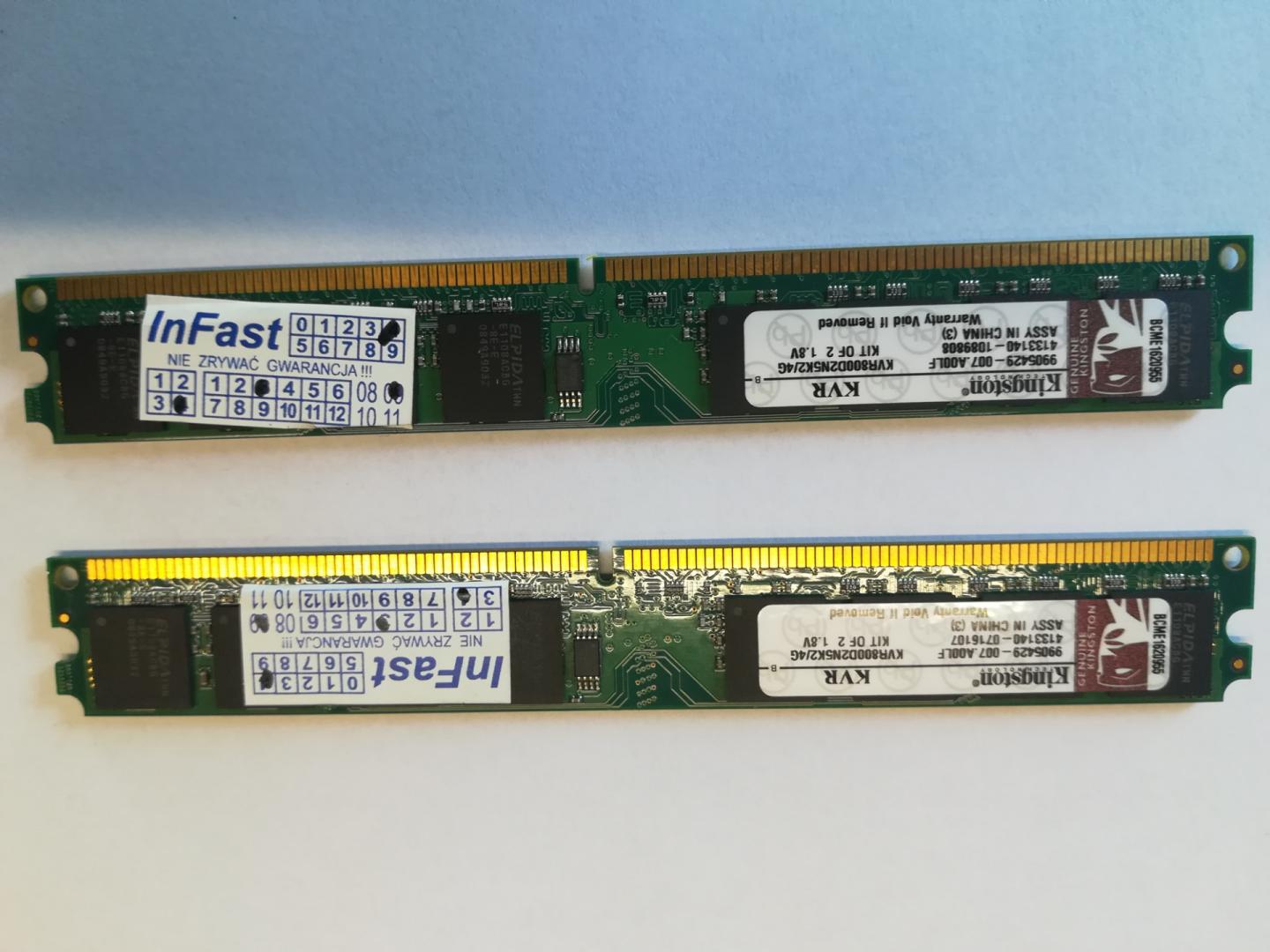 sprzedam kości pamięci ram 4 gb, ddr2