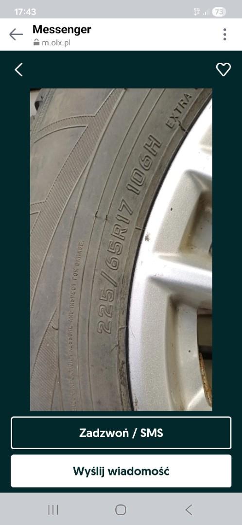 Opony zimowe Falken 225/65/17 + felgi aluminiowe Volvo XC90