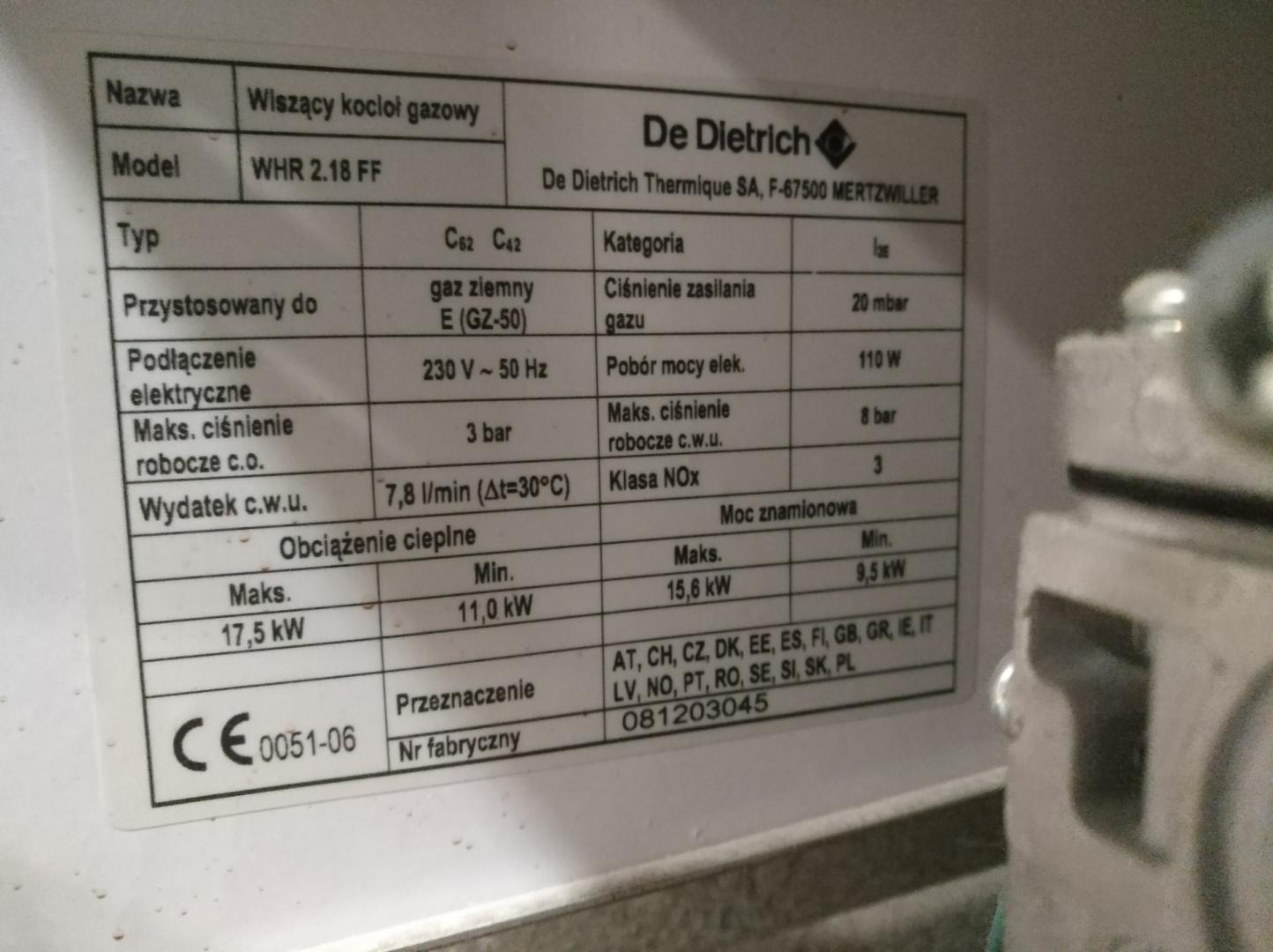 Kocioł gazowy dwufunkcyjny De Dietrich