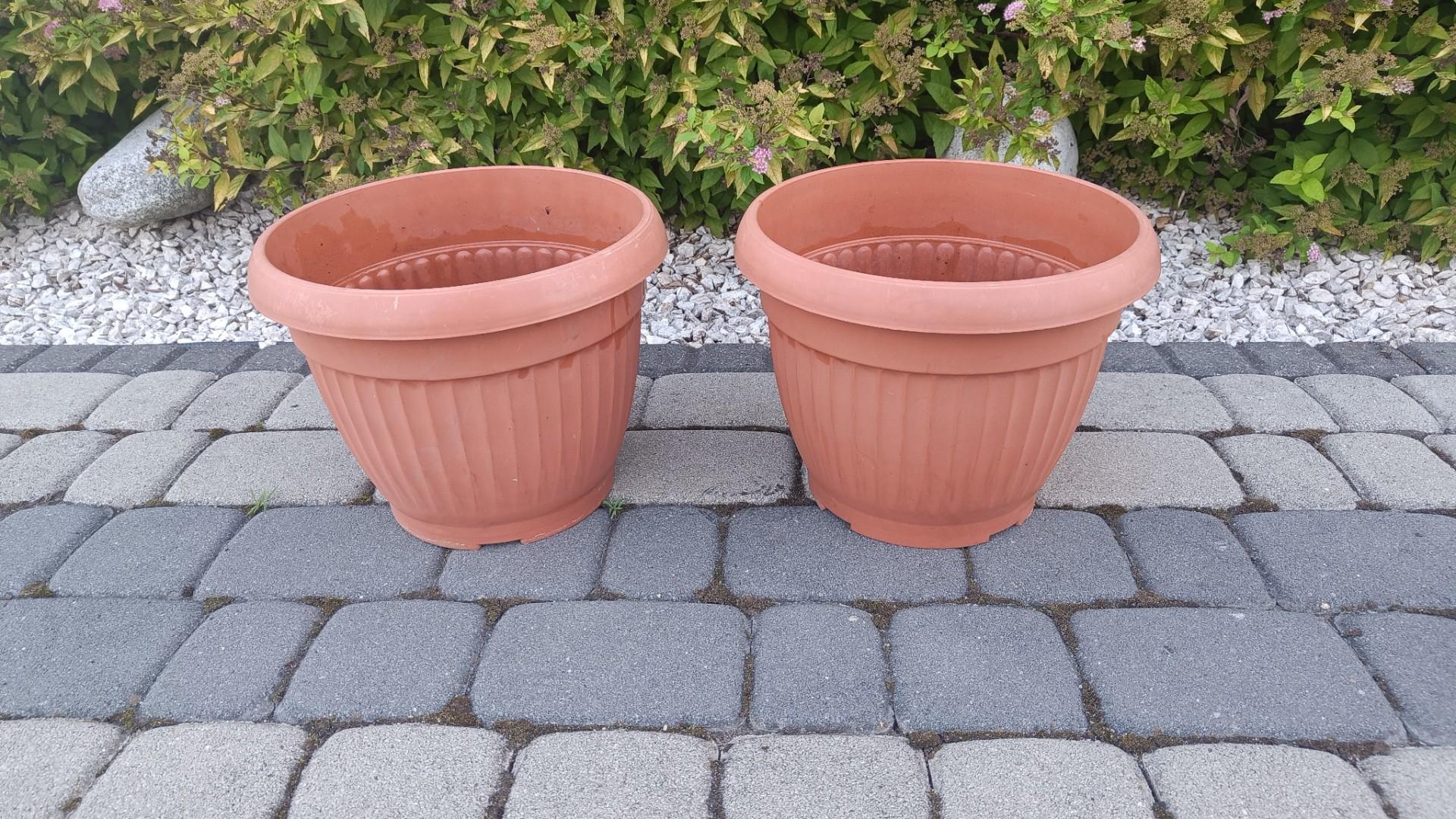 DONICZKI z tworzywa 42cm 32cm 23cm 17cm ceglany brąz / 6 szt. + Gratis