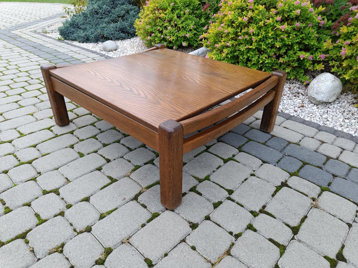 Stolik kawowy drewniany 86x76cm wys. 32cm / Ława niska / Kolor dąb