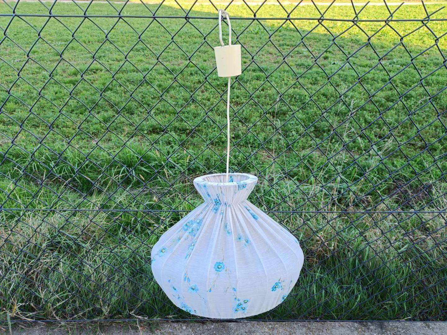 LAMPA wisząca sufitowa materiałowa jasna (kwiaty) / Średnica 44 cm