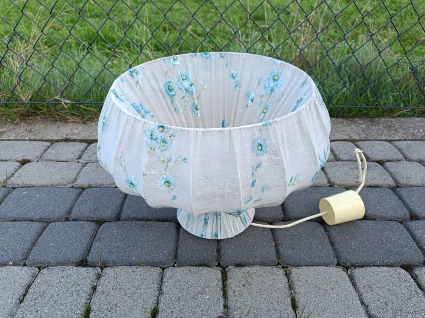 LAMPA wisząca sufitowa materiałowa jasna (kwiaty) / Średnica 44 cm