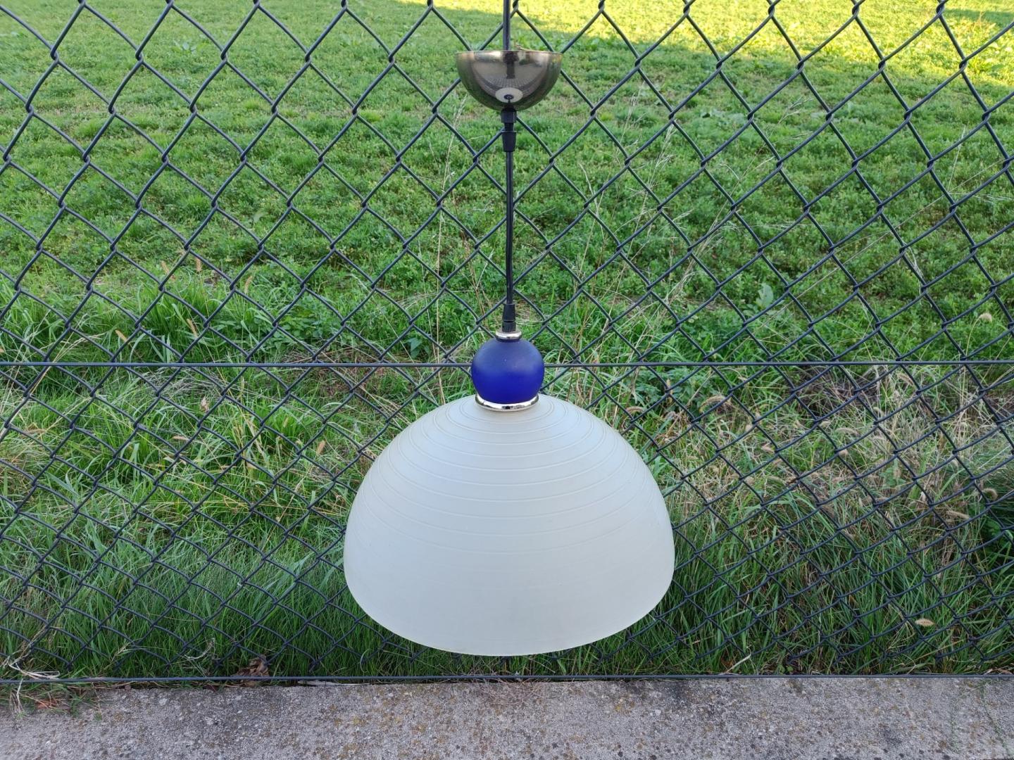 LAMPA wisząca sufitowa szklana / Średnica 38cm / Mleczne szkło