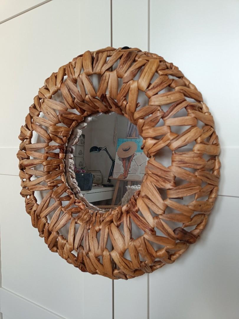 LUSTRO okrągłe 46cm Pepco / Rama pleciona z trawy morskiej