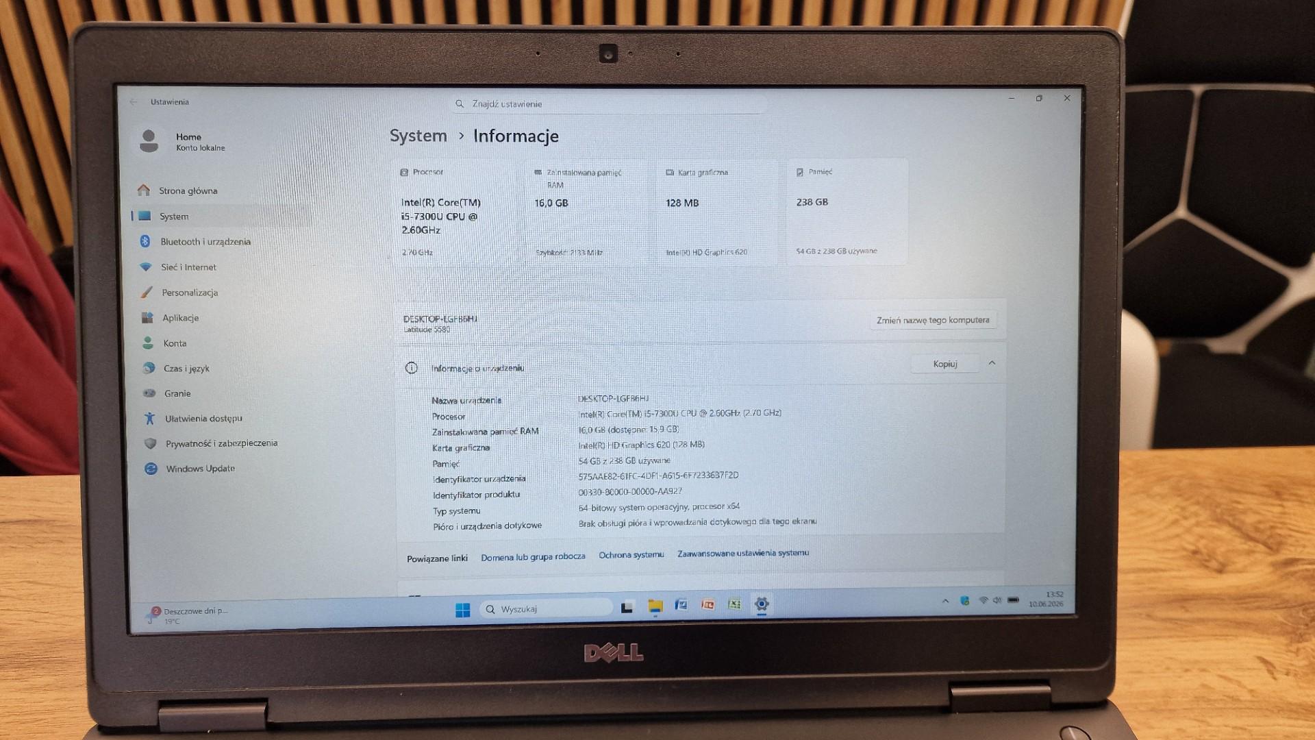 dell latitude 5580 15,6" full hd ips i5-7300u 16gb ram 256gb ssd win11