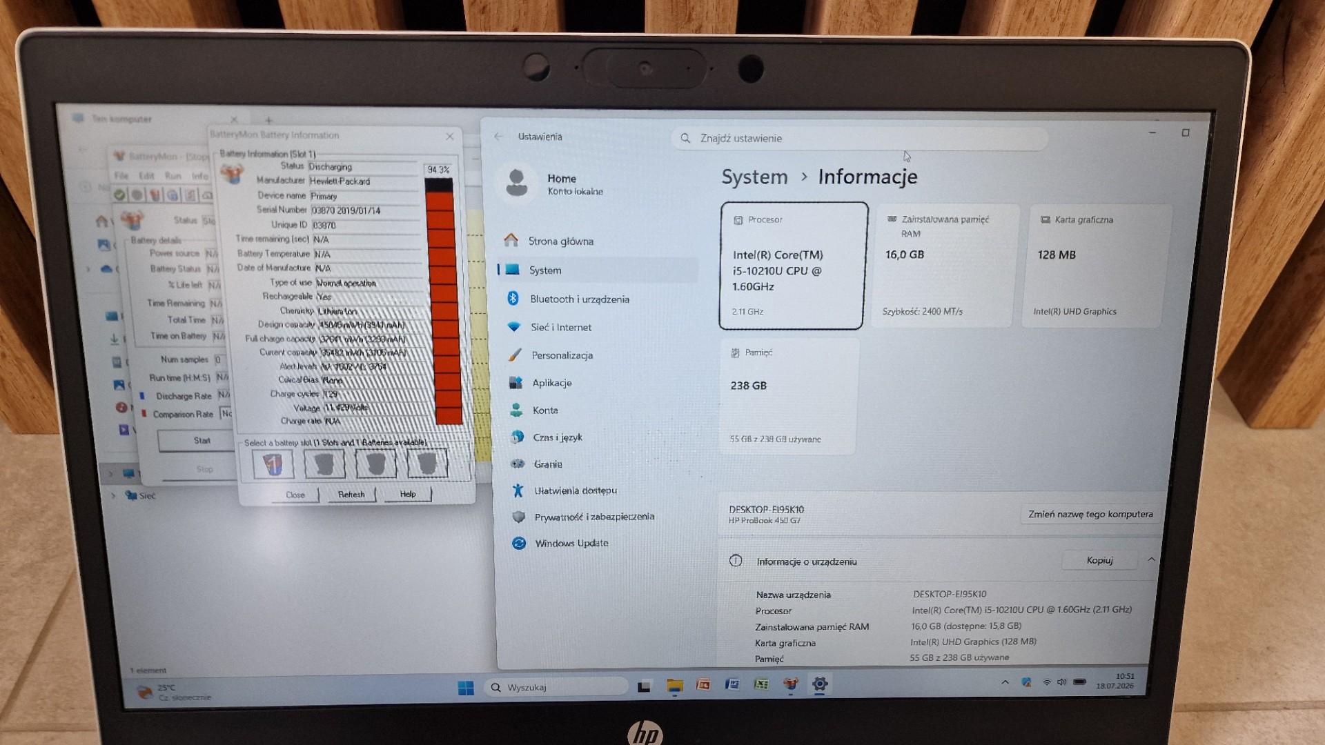 hp probook 450 g7 15,6" fhd ips i5-10210u 16gb dysk ssd windows 11