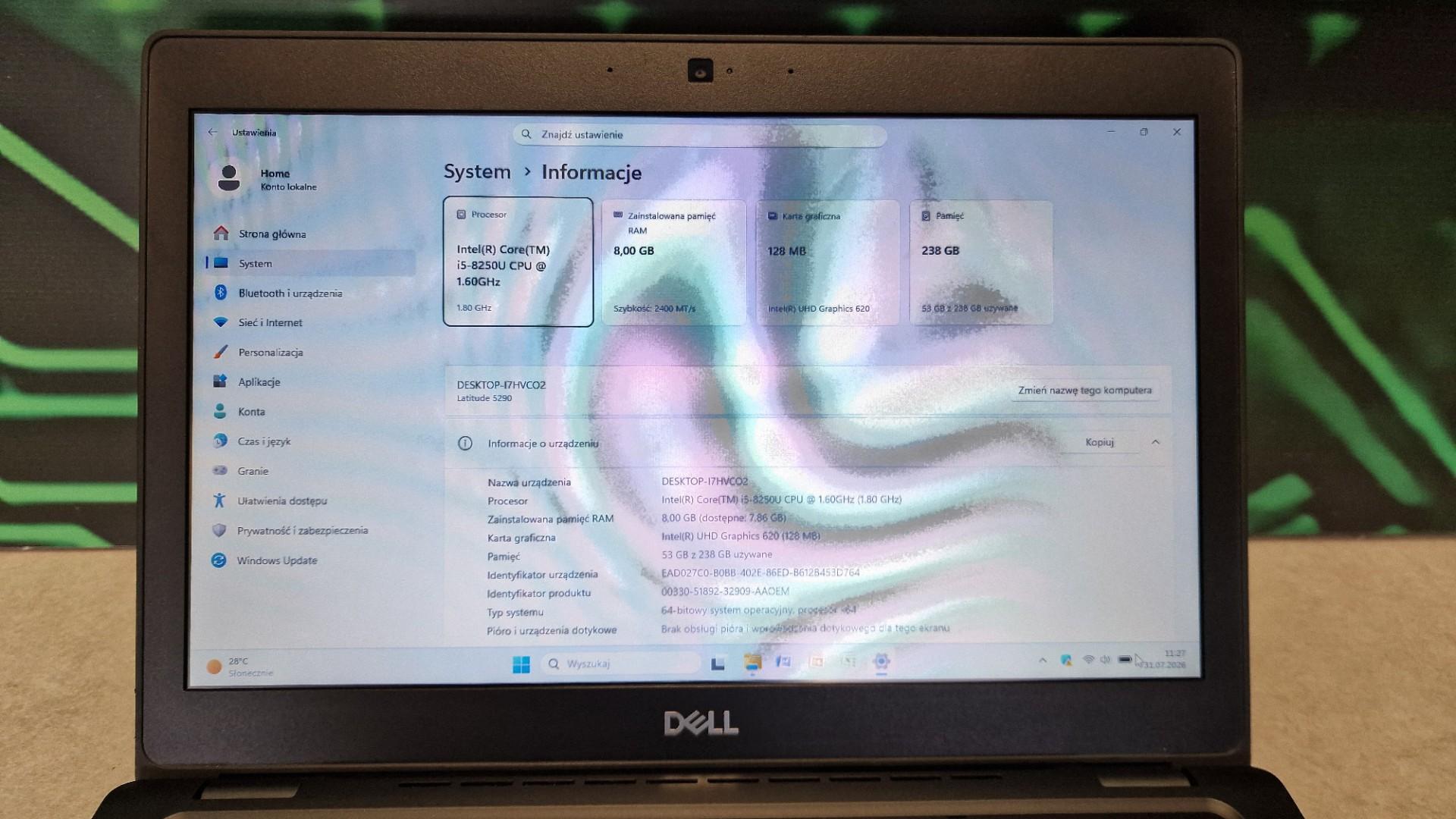 Dell latitude 5290 12,5" HD i5-8250U 8GB Ram 256GB SSD Win11