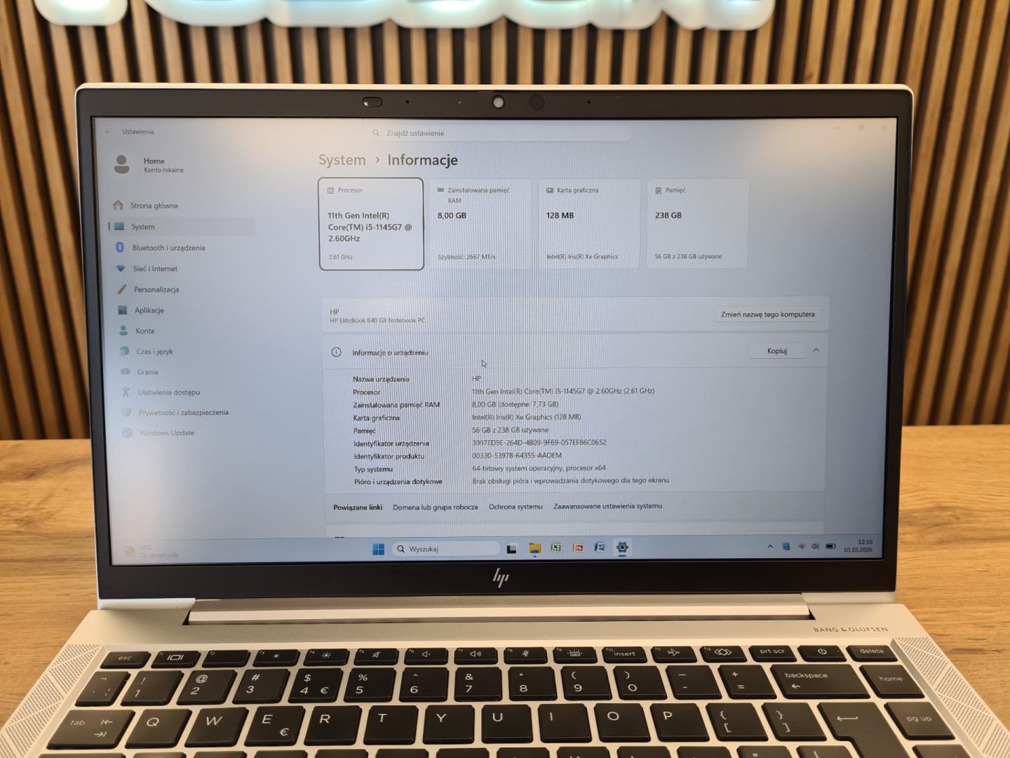 hp elitebook 840 g8 14" fhd ips i5-1145g7 8gb ram 256gb ssd windows 11