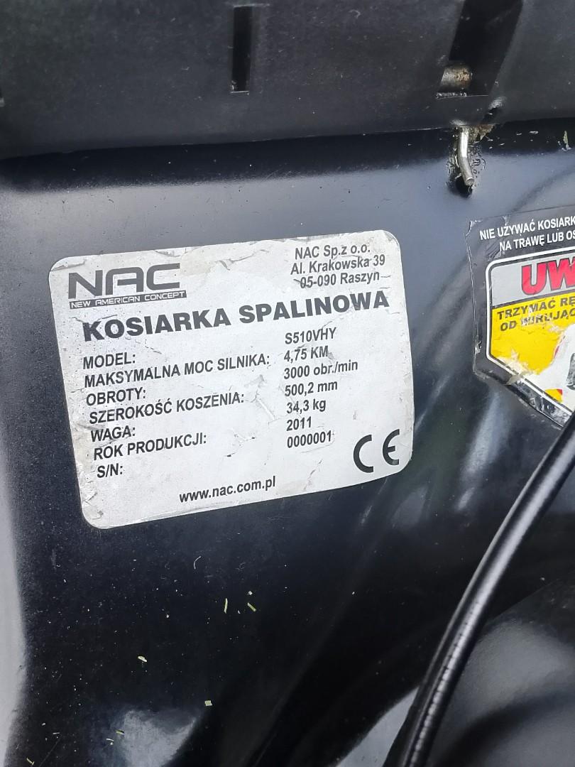 Kosiarka NAC 475 z napedem koszem