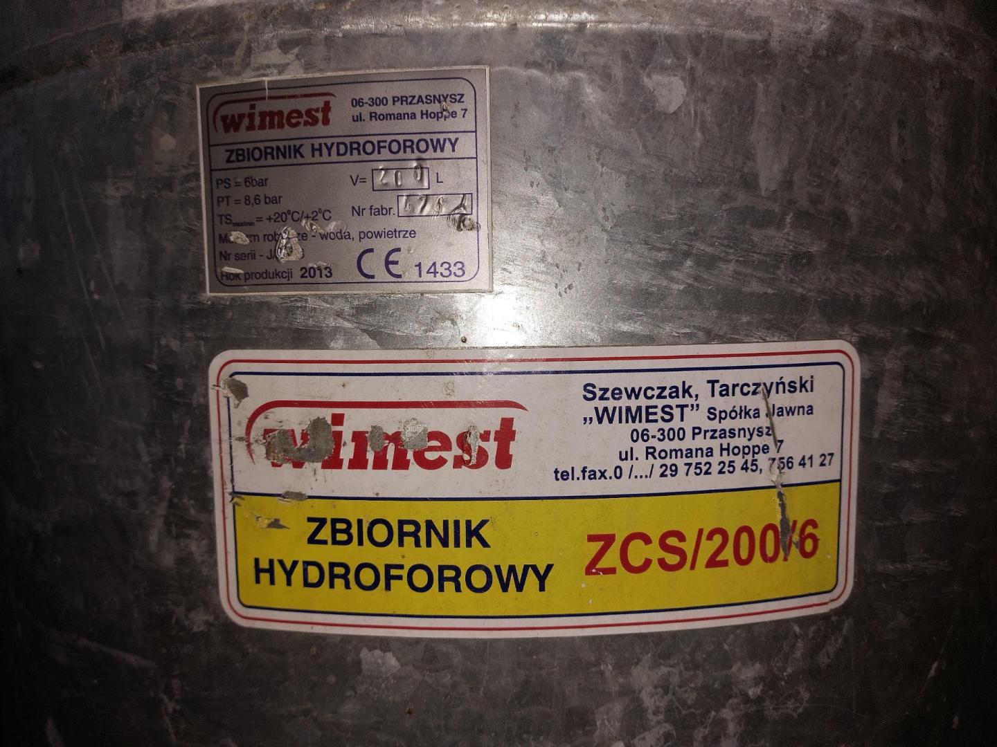 sprzedam hydrofor 200 l