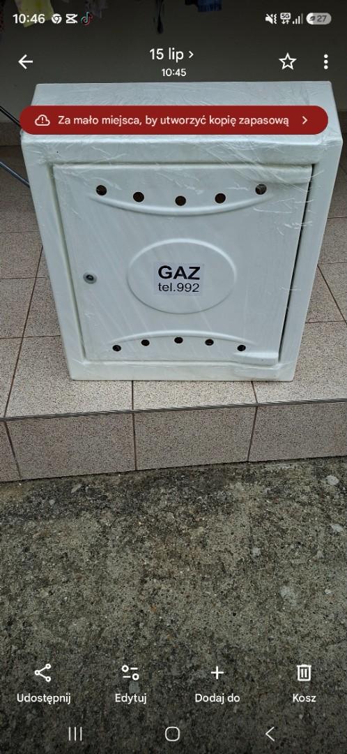 Szafka gazowa Z3 600x600x250mm Skrzynka BIAŁA