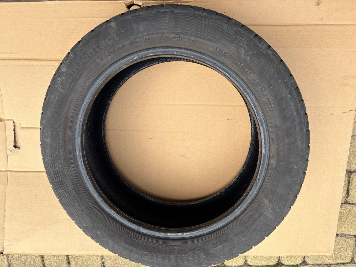 Używane opony letnie Continental 195/55 R16 4 sztuki