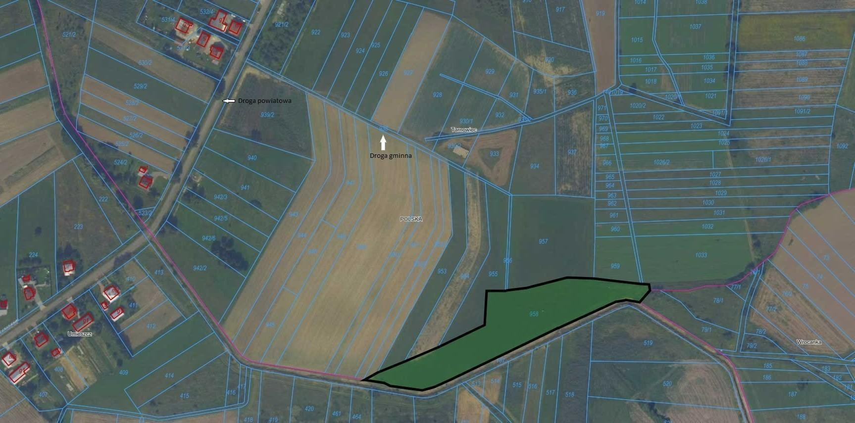 Sprzedam działkę rolną, Tarnowiec 590 zł/ar