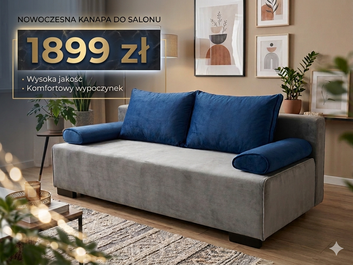 Nowoczesna sofa z funkcją spania