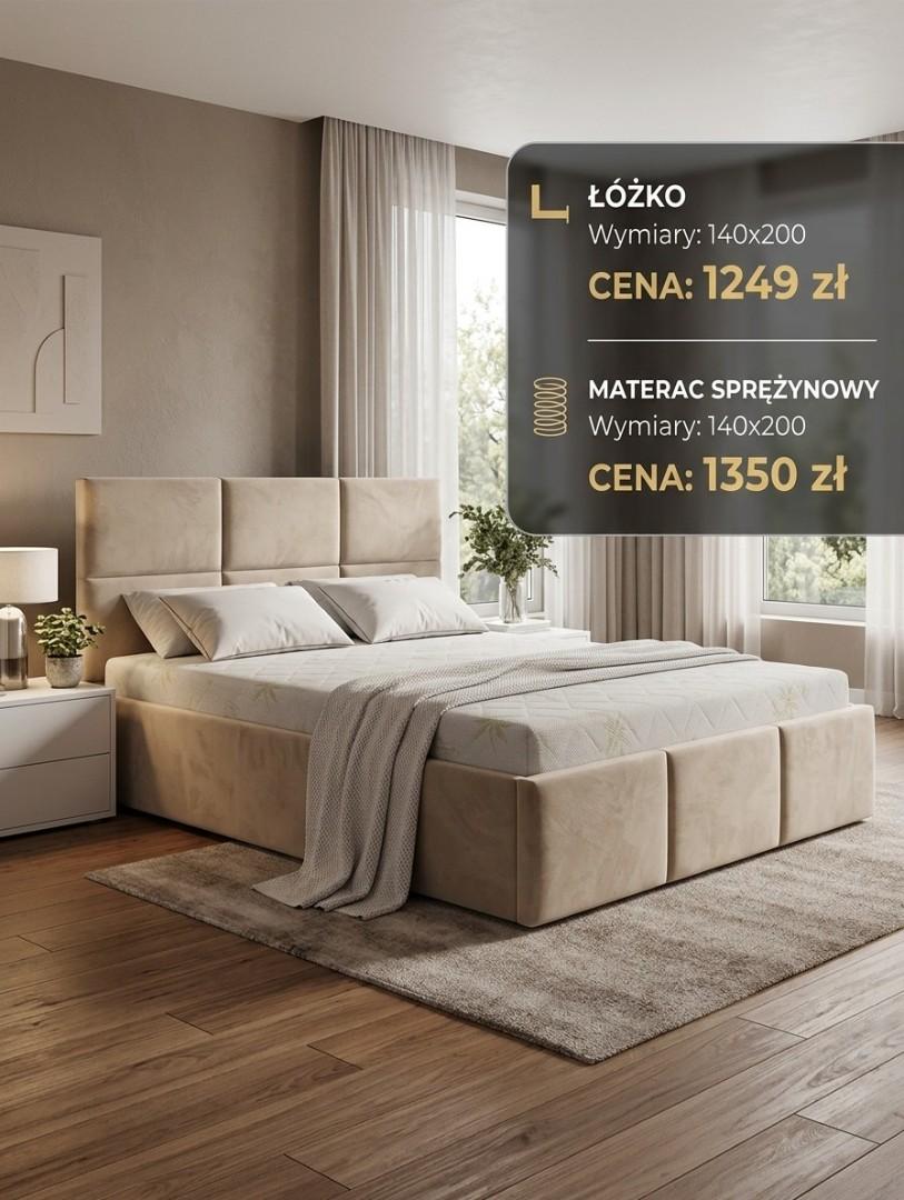 Łóżko + materac sprężynowy 140x200