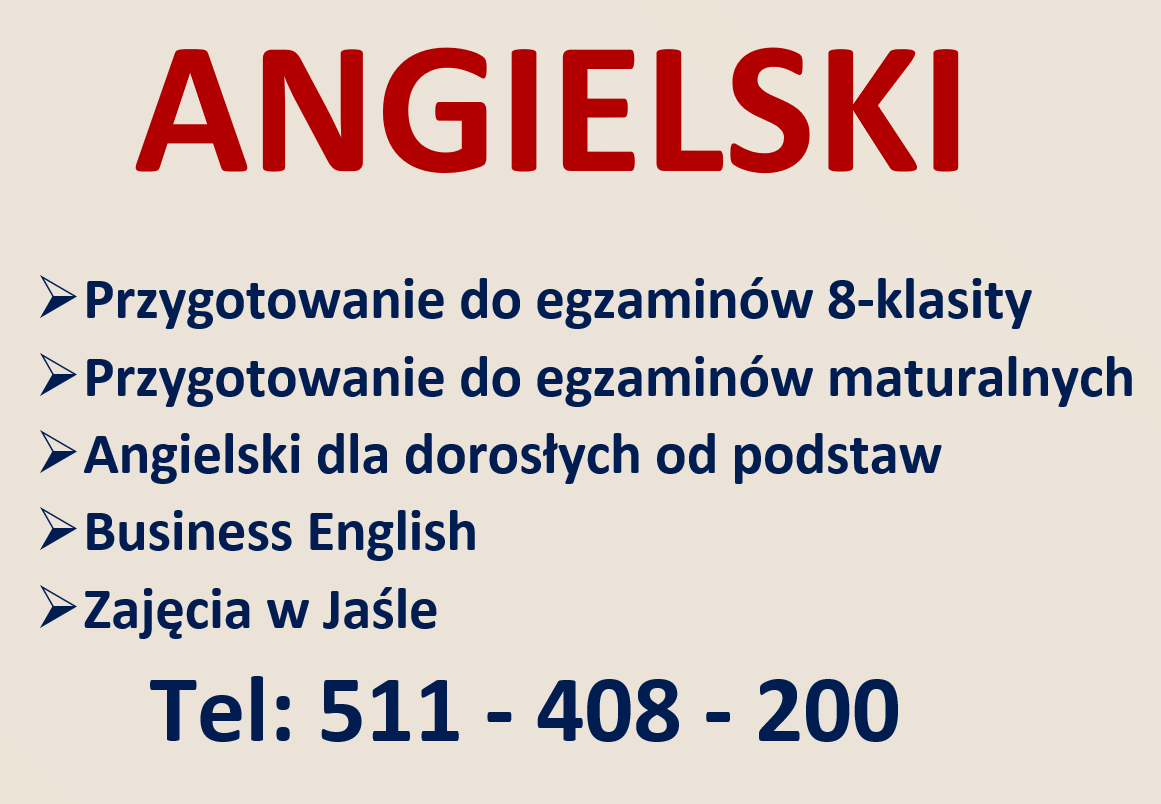 ANGIELSKI - korepetycje i lekcje dla dorosłych.