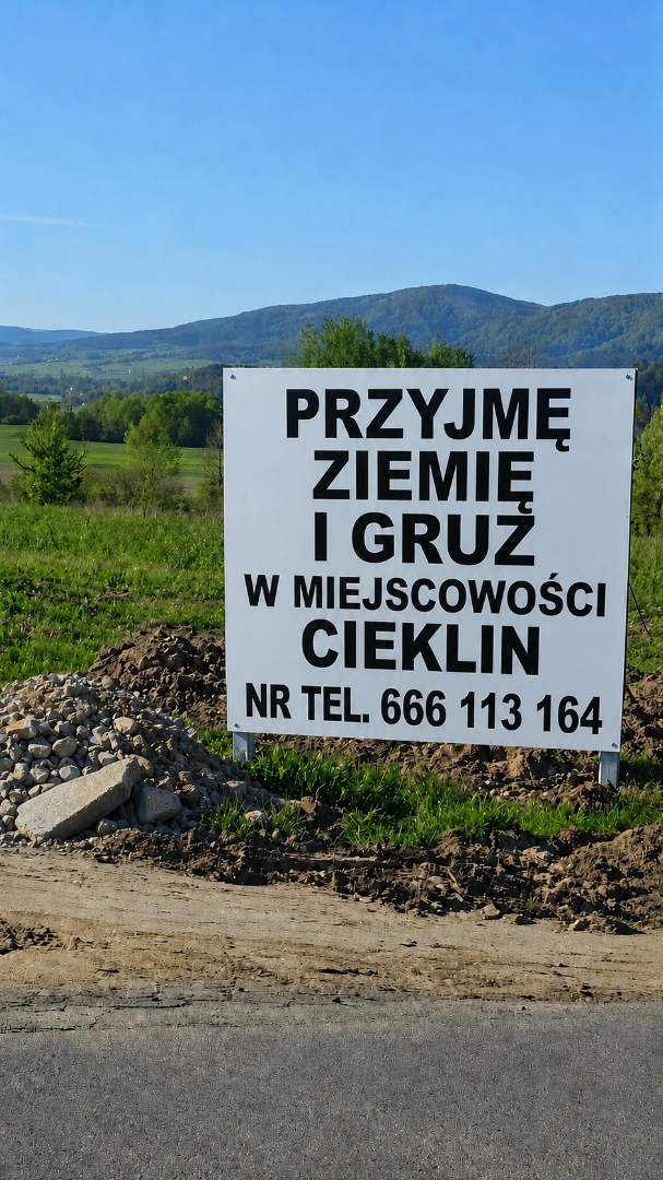 Przyjmę ziemię i gruz w miejscowości Cieklin