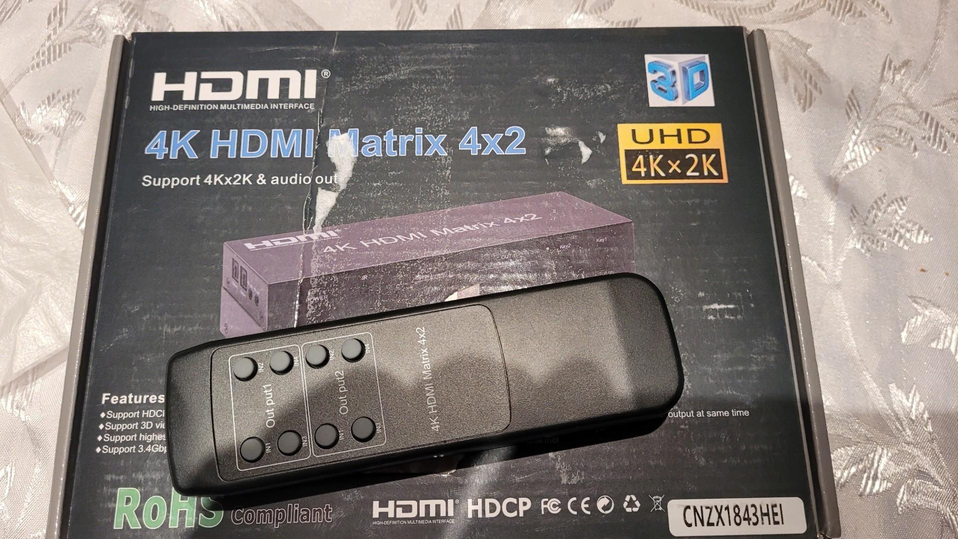 Matrix HDMI 4 x 2 Switch Splitter 3D 4Kx2K pilot Zamienię za Telefon