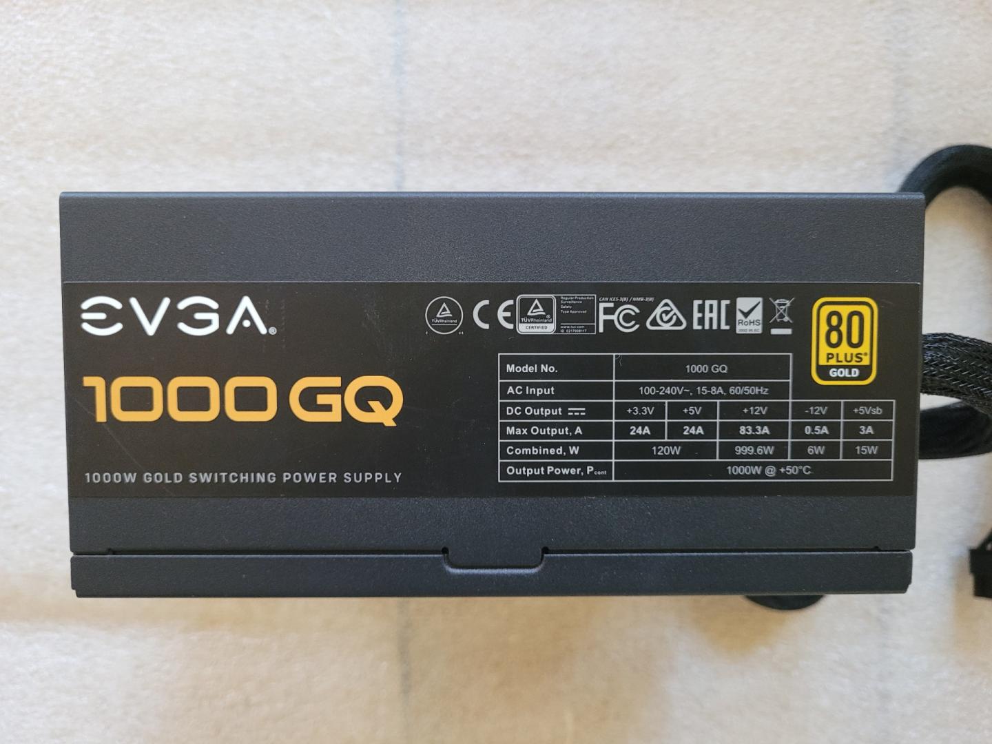 Zasilacz Atx Evga 1000 Gq 1000W 80+ Gold
